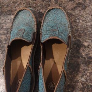 Ariat Blue and Brown Slip-On Loafers Modern Comfort